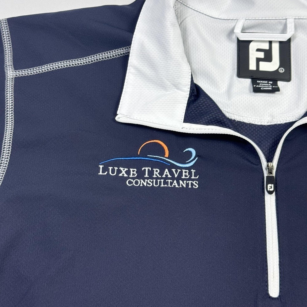 FootJoy Pullover Mens Large Blue 1/4 Zip Collared‎ Golf Performance Embroidered - Picture 3 of 10